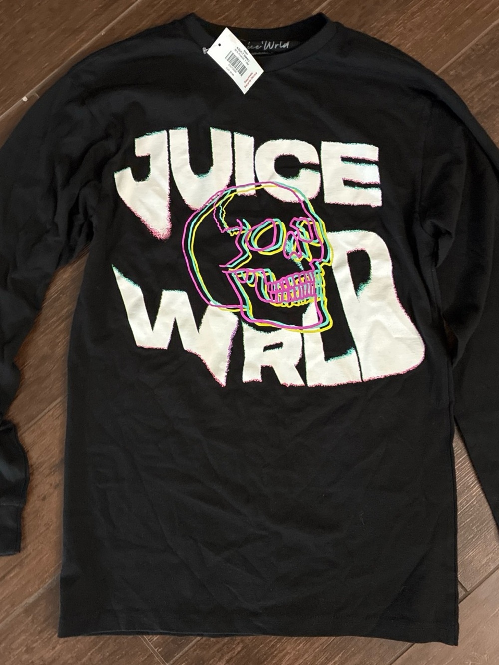 NWTJuice WRLD Black Graphic Skull Long Sleeve Tee. Men’s size small